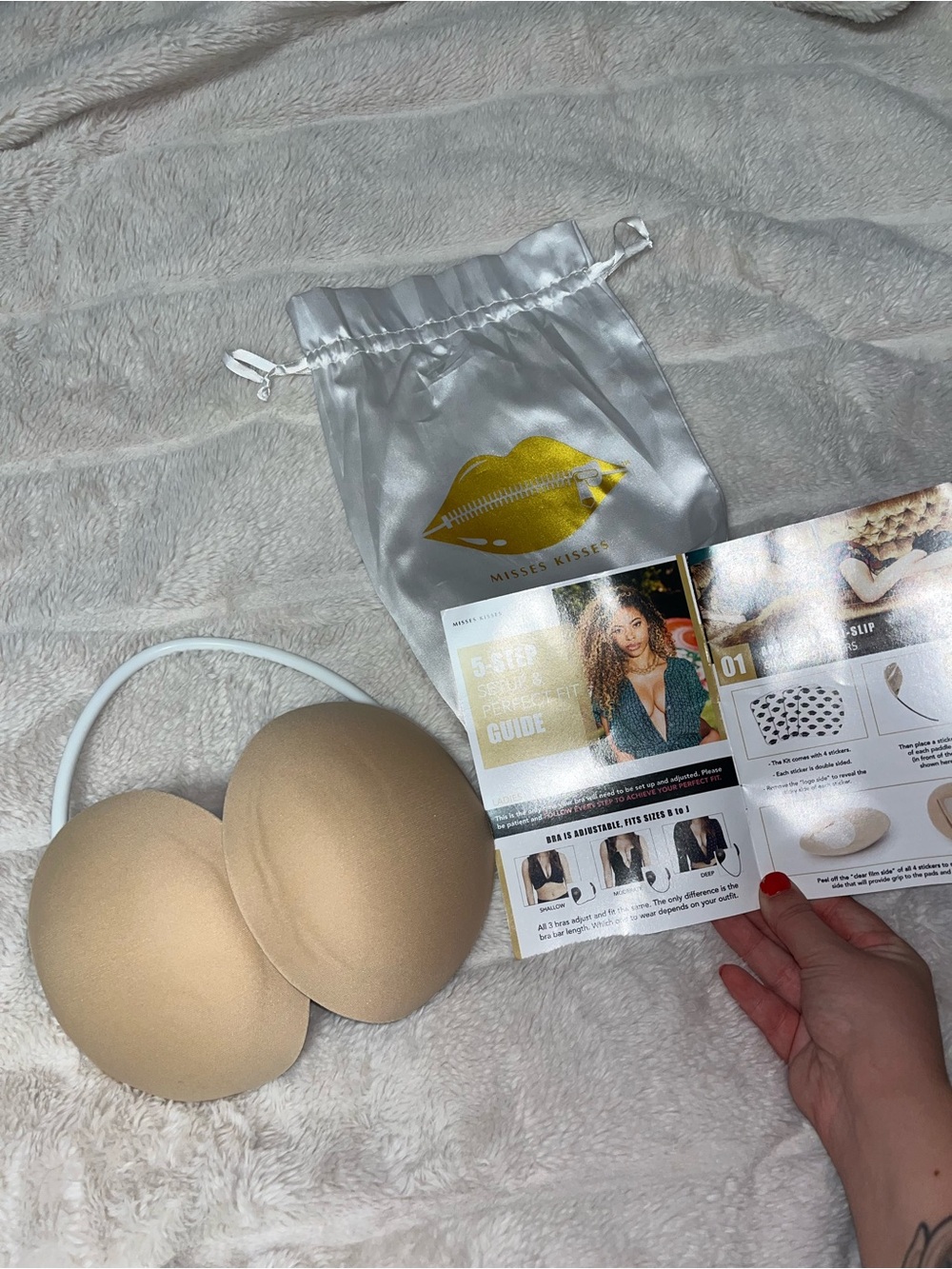 Misses Kisses Bridal Bra Kit (4” Moderate Plunge- plus optional strap) NWOT